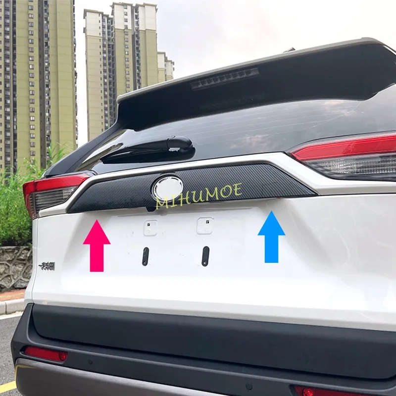 

For Toyota RAV4 2019-2023 Carbon Fiber Trunk Rear Tail Gate Moulding Molding Trims Decoration