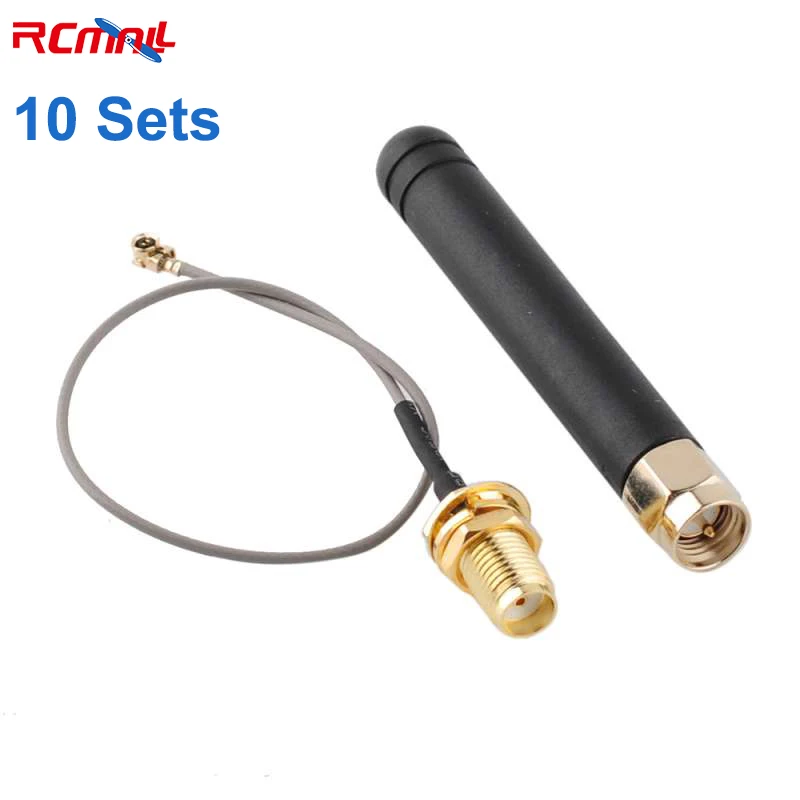 

RCmall 10pcs U.FL IPEX to SMA Connector Antenna 868MHz for Lora Board IOT Lora32u4 II Wifi Lora32 Lora Module