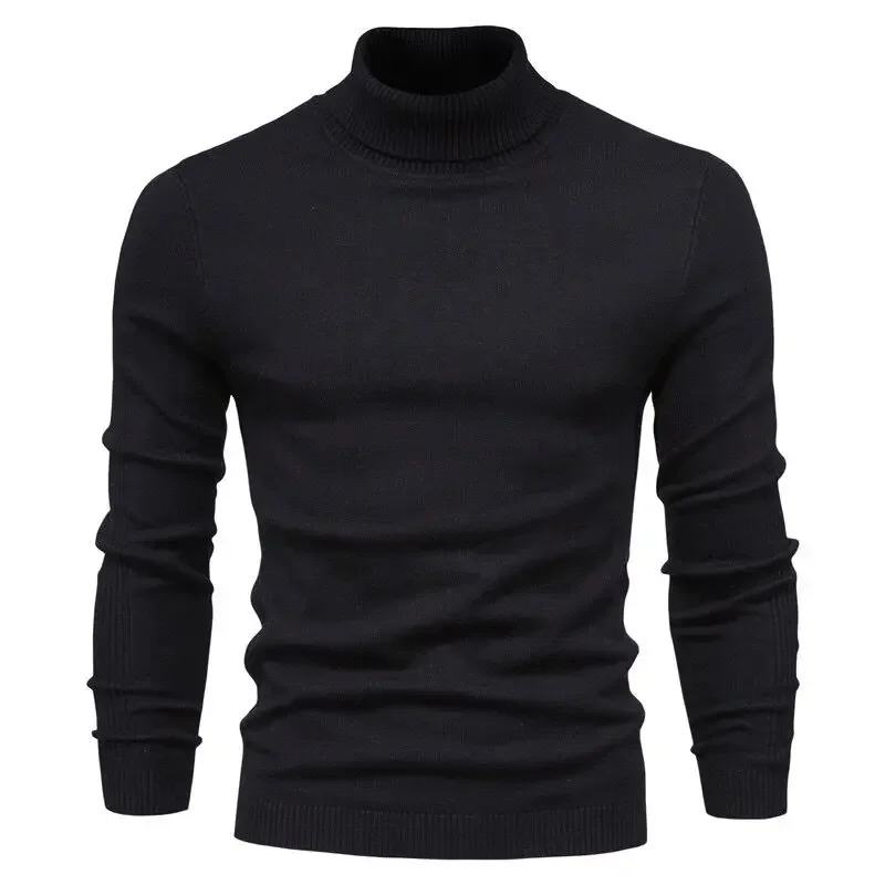 

2023 Autumn and Winter New Casual Men's Solid Color Pullover Sweater Turtleneck Men's Casual Sweater Inner Versatile Style