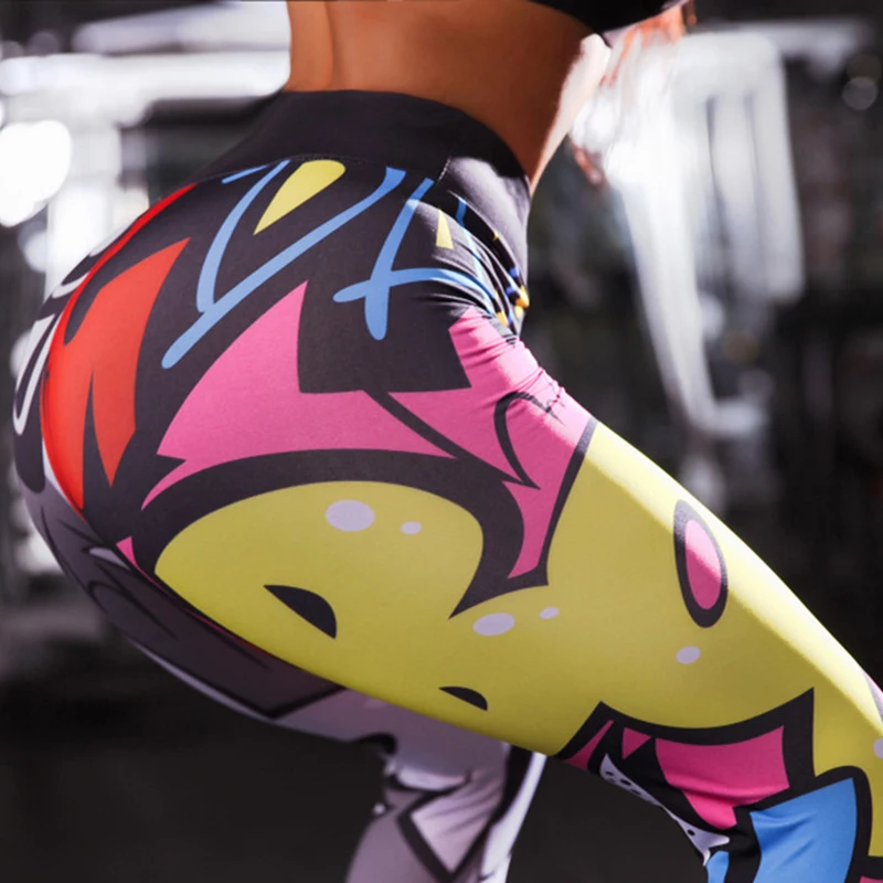 LUOYIYANG Cartoon Pattern Women's Leggings Push Up Gym Booty Lifting Sports Wear for Women Pant Fitness Woman High Waist Workout
