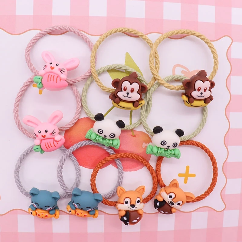 

Резиновая повязка на голову для девочек, милая мультяшная животная, панда, кошка, кролик, обезьяна, аксессуары для волос, детская эластичная ...