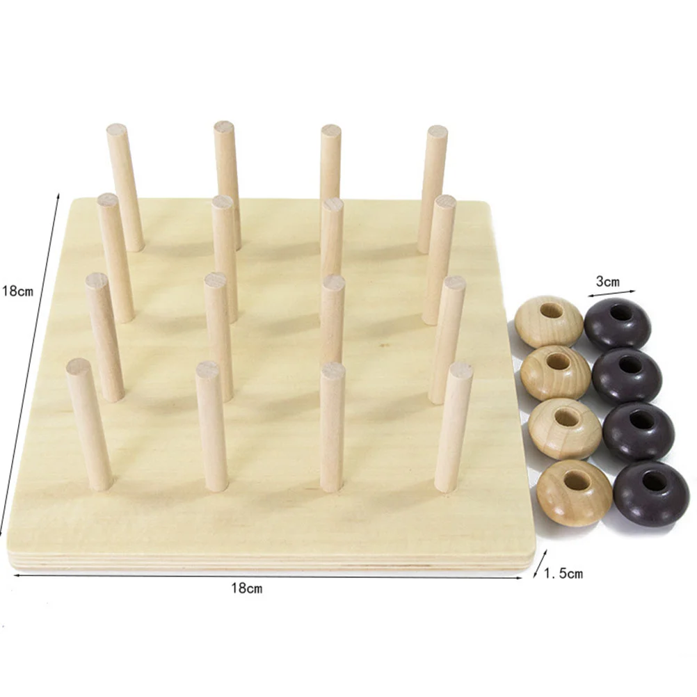 

3D 4 In A Row Tables Game, Fun Wooden Board Games Classic Board 4 Game For Family Party Travel Board Game