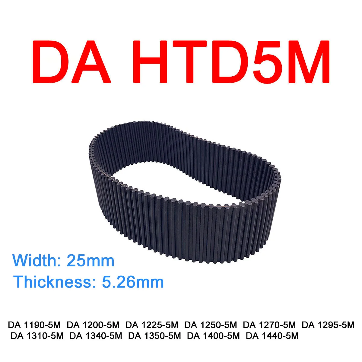 

1Pc Width 25mm DA HTD5M Rubber Arc Tooth Timing Belt Pitch Length 1190 1200 1225 1250 1270 1295 1310 1340 1350 1400 1440mm