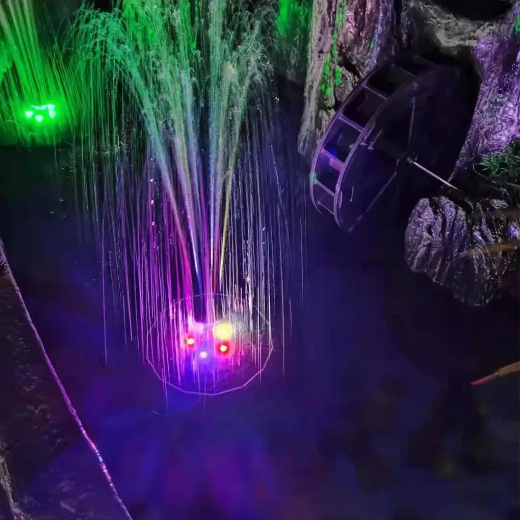 

Solar Water Fountain Colorful LED Lights Floating Garden Fountain Swimming Pools Pond Lawn Decor