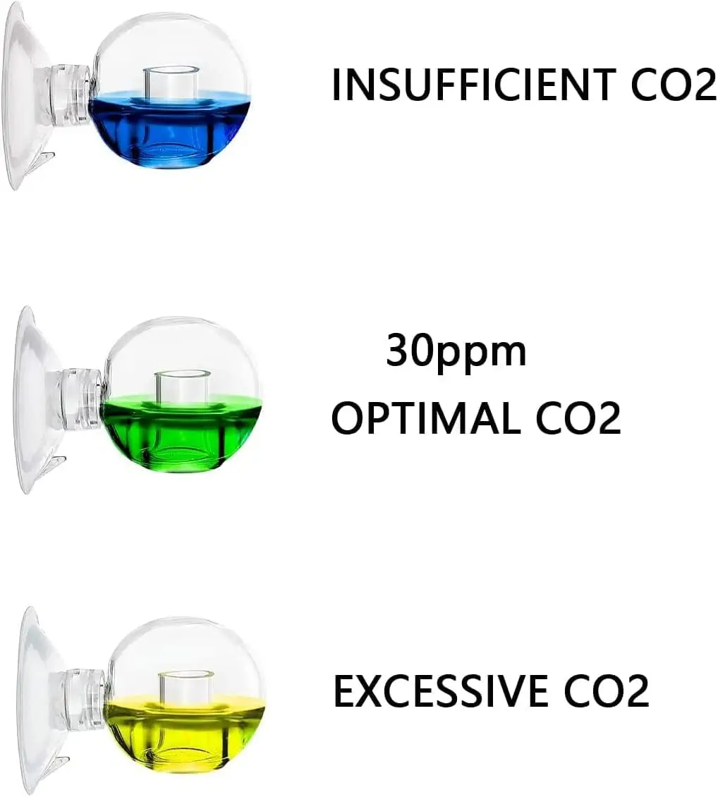 Фото Акварельный стеклянный шарик CO2, проверка PH, индикатор PH для аквариума, растений, тестирование аквариума, комплект CO2 №2