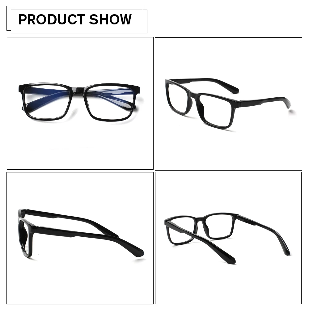 Anti-Blue Light Reading Glasses Women's Men's Fashionable Rectangular Frames High Quality Spring Hinges Prescription Eyewear