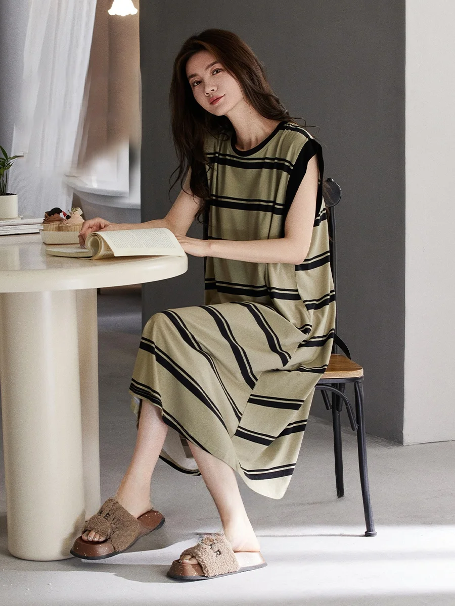 Ночная рубашка с нагрудником женские пижамы летний модальный жилет без рукавов