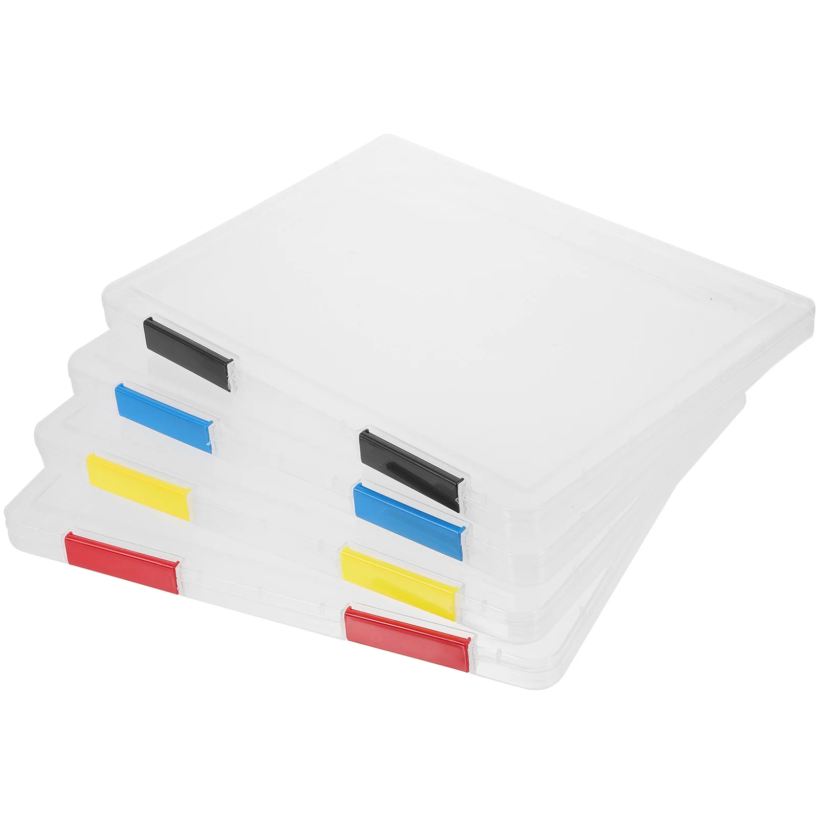 

4Pcs File Storage Box File Organizer Document Storage Box Transparent File Box Office File Container