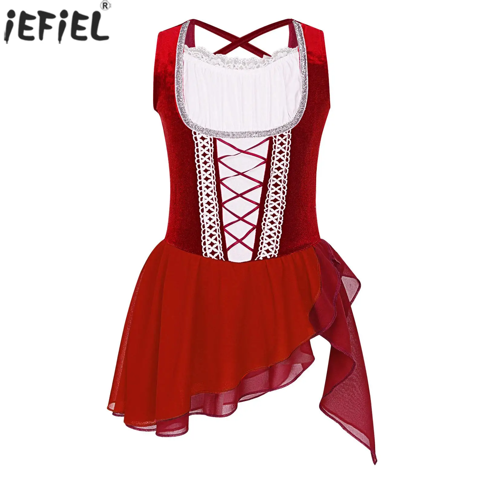 

Детский гимнастический костюм без рукавов для девочек