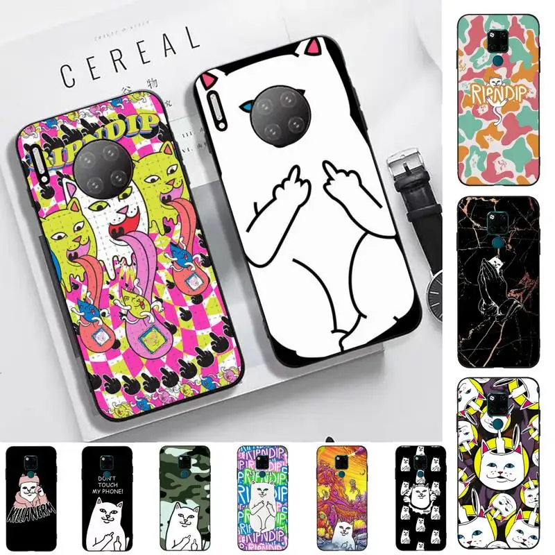 

Middle Cute Fingers Cat-RIPNDIPS Phone Case for Huawei Mate 20 10 9 40 30 lite pro X Nova 2 3i 7se