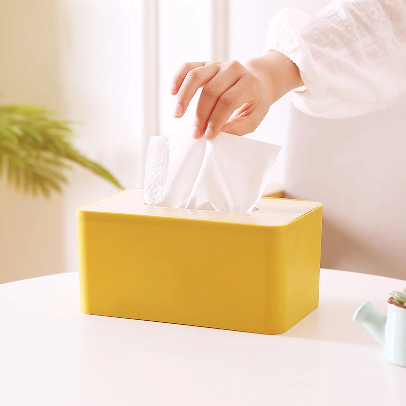 

Wooden Home Office Tissue Box Desktop Bedroom Bathroom Kitchen Napkin Dispenser Portable Dorm Car Removable Paper Towel Holder