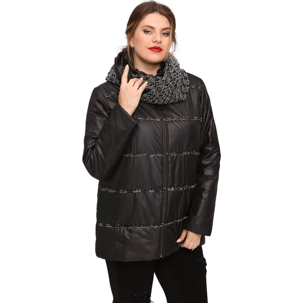 

Женское пальто Dorlie Fierte большого размера LM46020 с вертикальным воротником, застежкой-молнией и длинным рукавом, надувной спортивный мобильный ...