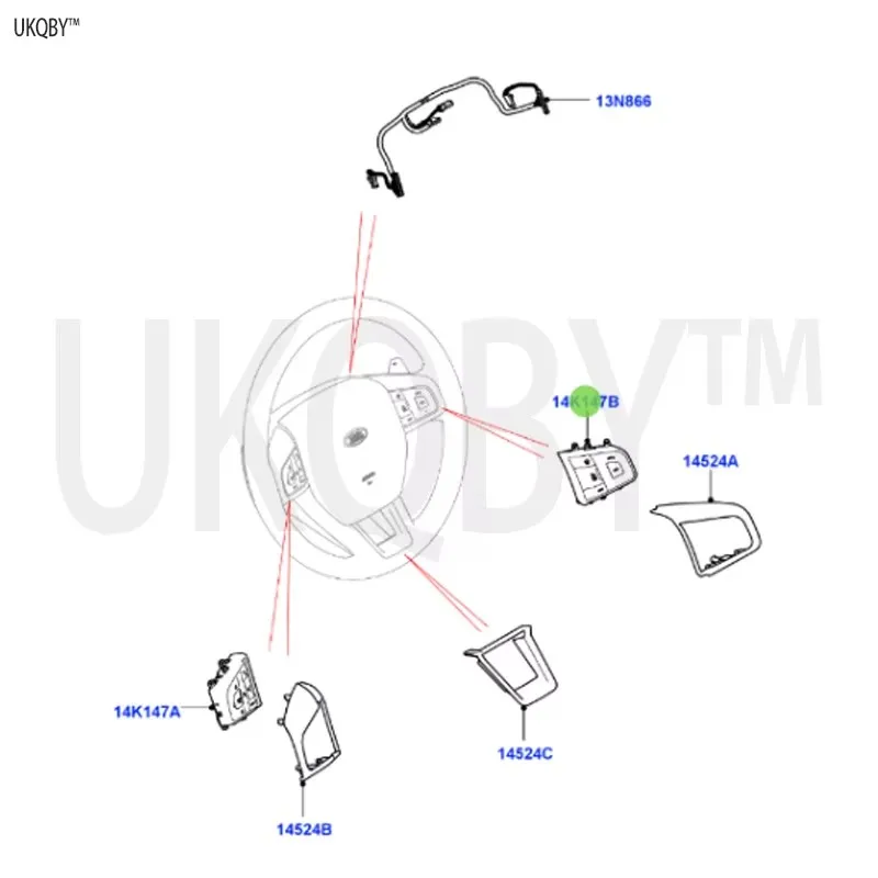 LR080011 LR060809 LR095537 LR095540 LR060813 LR079915 Кнопка рулевого колеса левое открытие Sh en xi ngX EX F (art.: 3920d015df082) - 3920d015df082