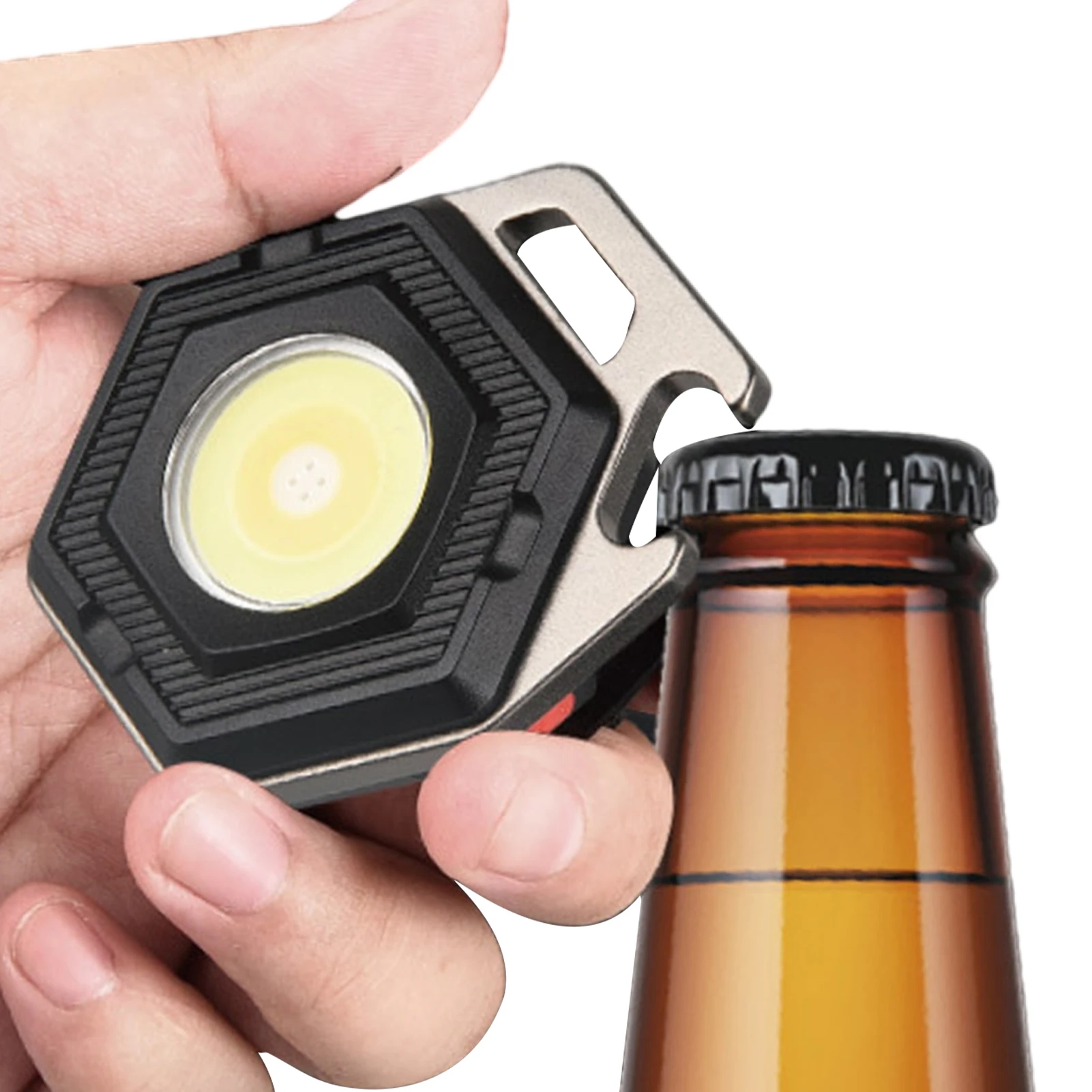 

Keychain Flashlight Portable 500Lumen Keychain Light Torch 7 Lighting Modes Portable Pocket Light With Folding Bracket Bottle