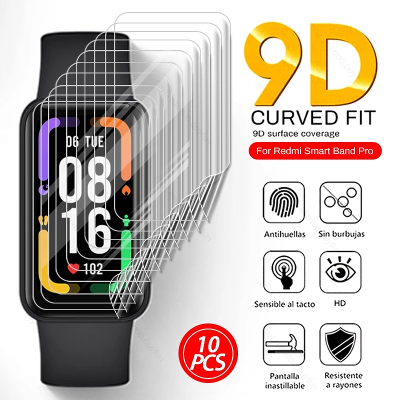 

Гидрогелевая пленка HD мягкая для Redmi Smart Band Pro, изогнутая защита экрана 9D, не стекло для Readmi Redmy Smart Band Pro Bandpro, 10 шт.