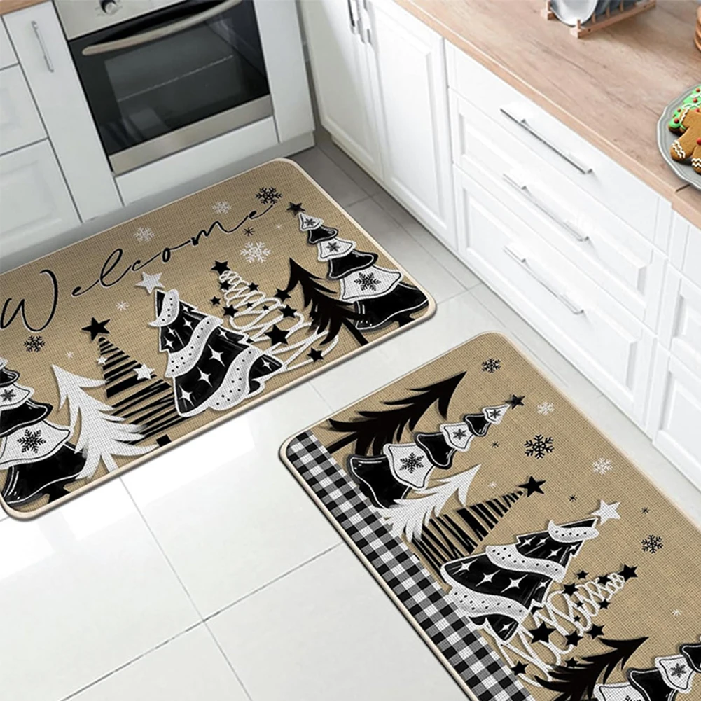 Рождественский коврик Добро пожаловать зимняя рождественская елка нескользящий