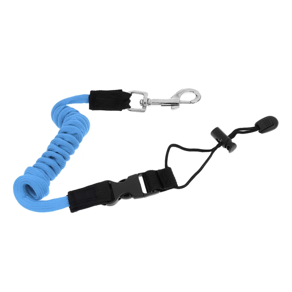 

1Pcs Elastic Kayak Paddle Leash Adjustable With Safety Hook Fishing Rod Pole Coiled Lanyard Cord Tie Rope Rowing Boat Accessory