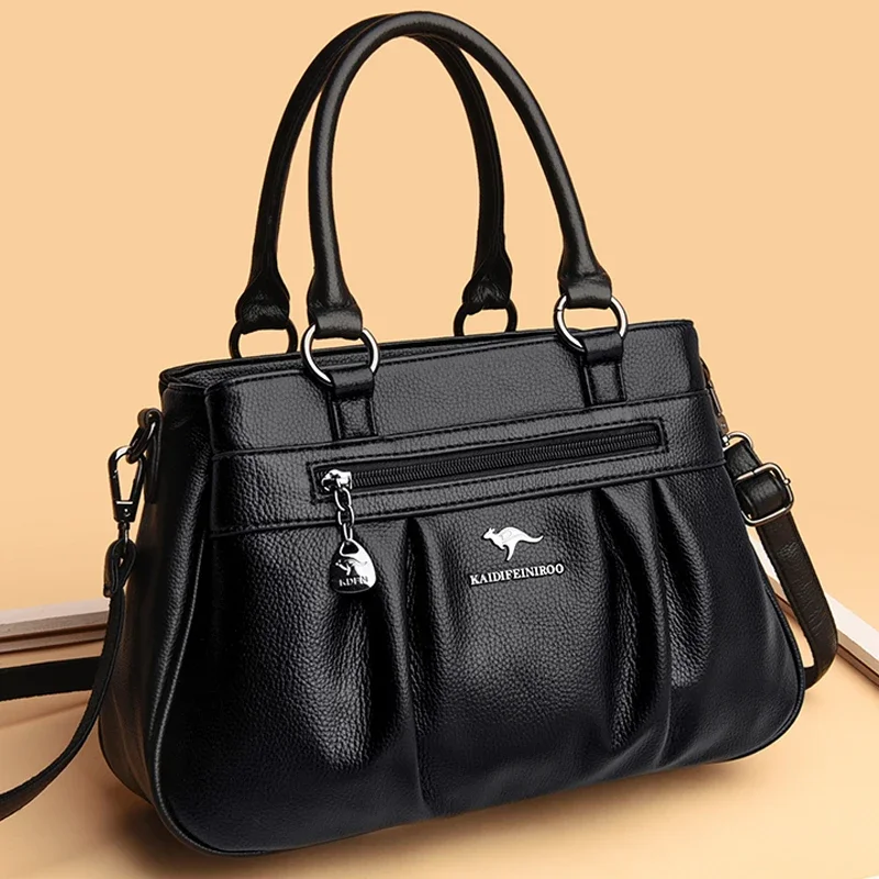

Роскошные сумочки, женские сумки, дизайнерские трехслойные кожаные ручные сумки, вместительная сумка-тоут для женщин, винтажные сумки через плечо с верхними ручками