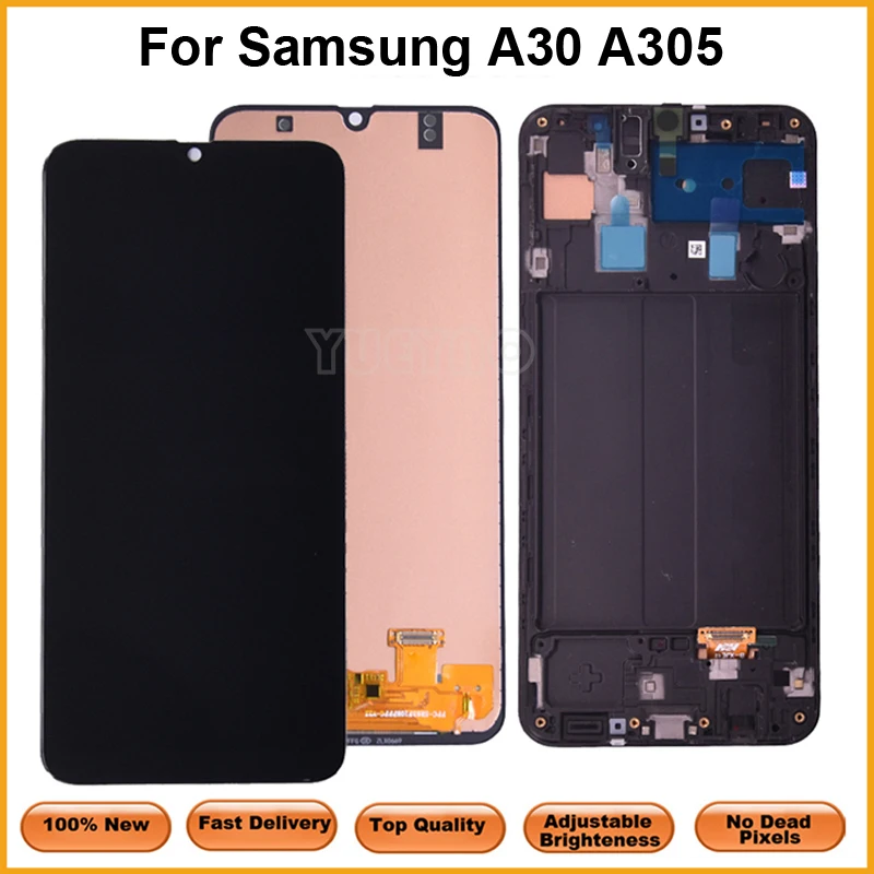 Дисплей для Samsung galaxy A30 LCD A305 A305G A305F A305FN/DS A305FN ЖК-дисплей сенсорный экран с рамкой