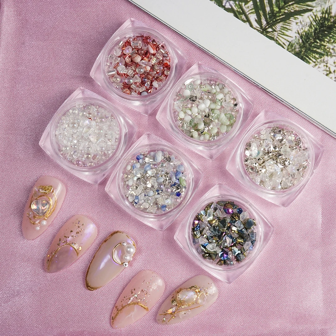 

Diamonds Glass Stones for Nails Art Charms Mixed 3D Glitter Beads Pearls Crystal Cristal Rhinestones Parts Decoration Manicure