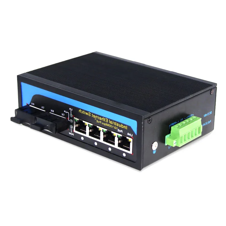 

DIN-рейка или настенный черный цвет 4x1 0/100Base -TX/2x Fx Fast Ethernet, двухволоконный однорежимный Промышленный Переключатель 20 км SC