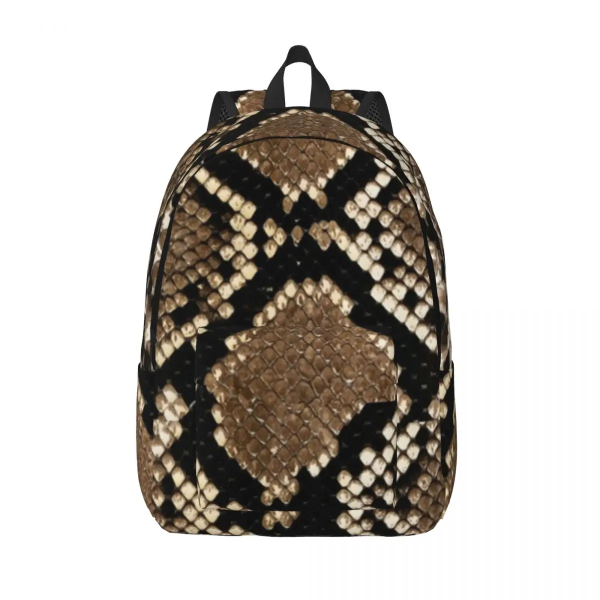 

Snake Snakeskin Pattern Canvas Backpacks Classic Animal Allover Print Unique Bag Commuter Backpack Durable Bags