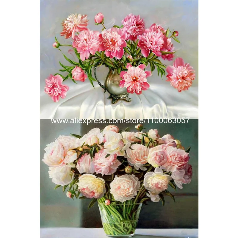 

ROAMILY, алмазная живопись цветок, ваза Роза, 5D Вышивка крестиком, цветы, распродажа, модная стена