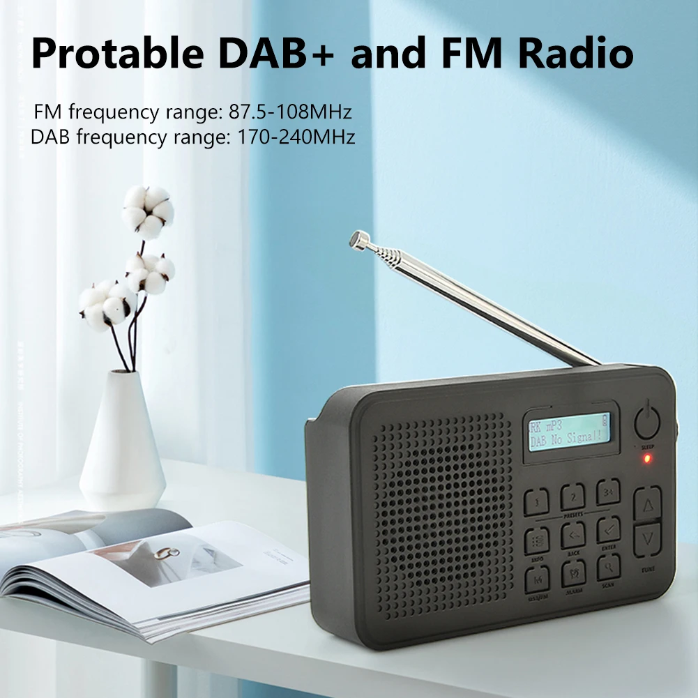 

Radio Portable Digital Radio Wireless Reception Multifunctional Home Radio with Dab 3.5mm Stereo Headphone Output with Antenna