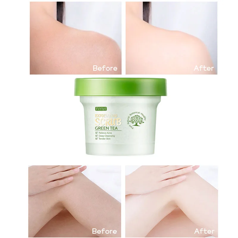 

Green Tea Exfoliating Facial Scrub Deep Cleansing Relieve Acne Blackhead Whitening Shrink Pores Tender Skin Body Scrub 100g