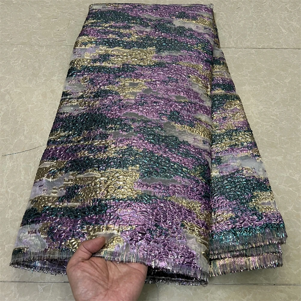 Африканская жаккардовая кружевная ткань вышивка 2024 вечерние платья тюль ткани