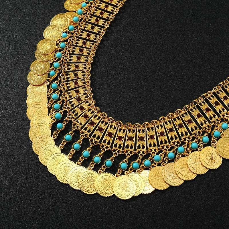 Женская цепочка на талию с бусинами в этническом стиле