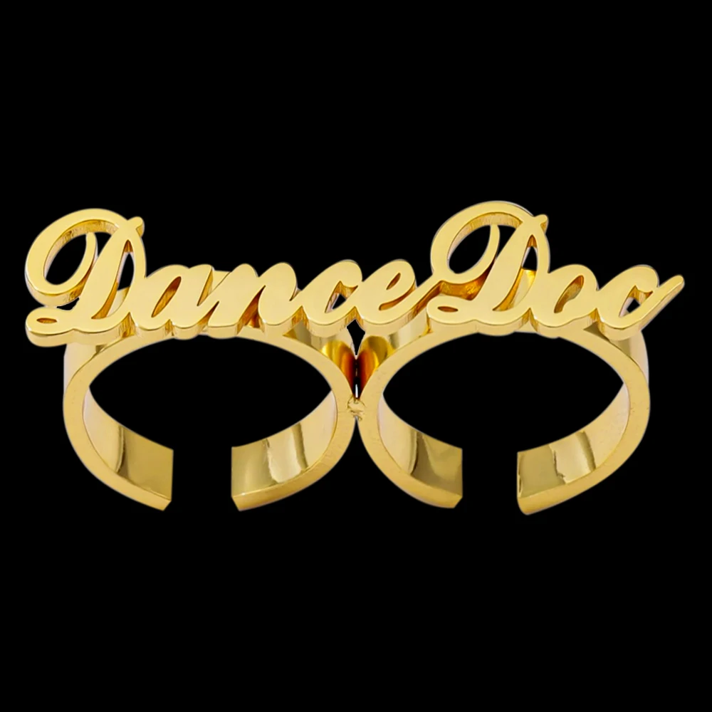 Новые кольца с именем из нержавеющей стали на заказ для мужчин золотое кольцо два