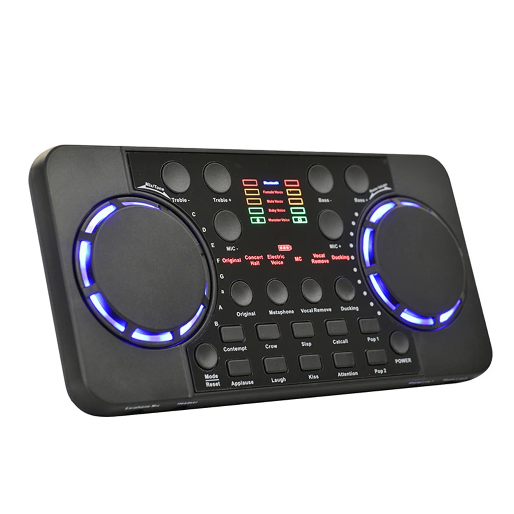 

V300 Pro Sound Card Bluetooth-compatible Audio Interface Mixer DJ Digital Effect Noise Reduction Console USB Record For Singing