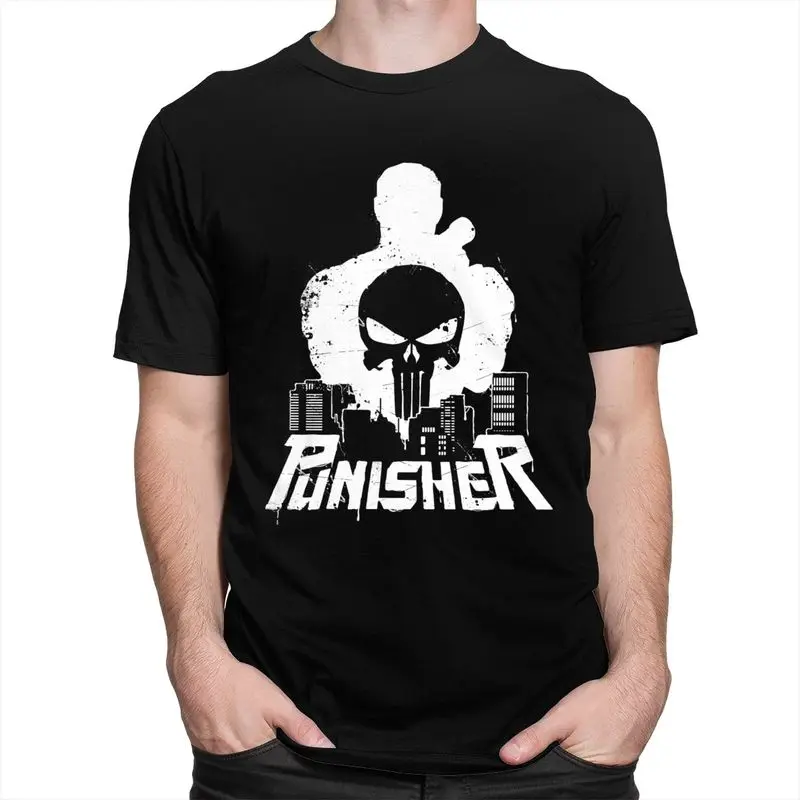 Мужские футболки на заказ с изображением Карателя хлопковые коротким рукавом