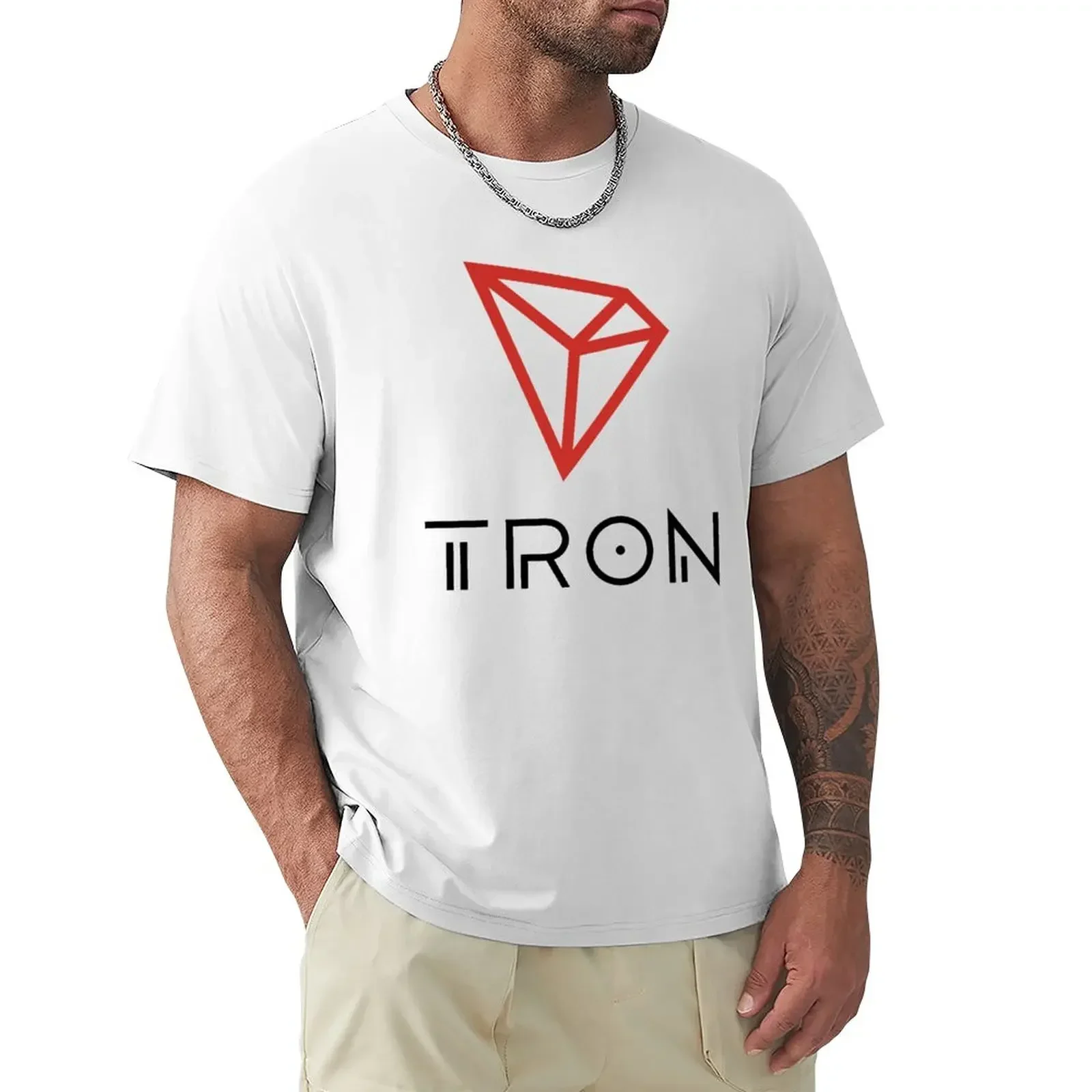 Мужская футболка с коротким рукавом TRON TRX криптовалюты корейская мода
