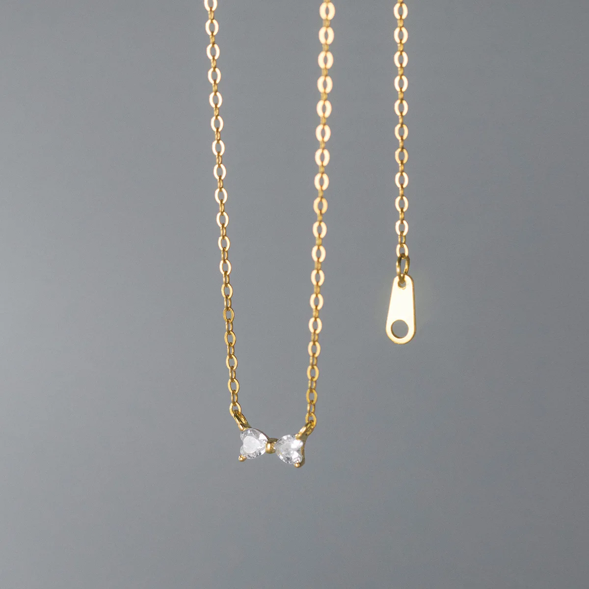 

Женское ожерелье из серебра 925 пробы, с подвеской-бантом из циркония