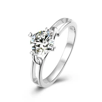 boeycjr 925 silver heart 1ct f color moissanite vvs1 elegant engagement wedding ring for women gift