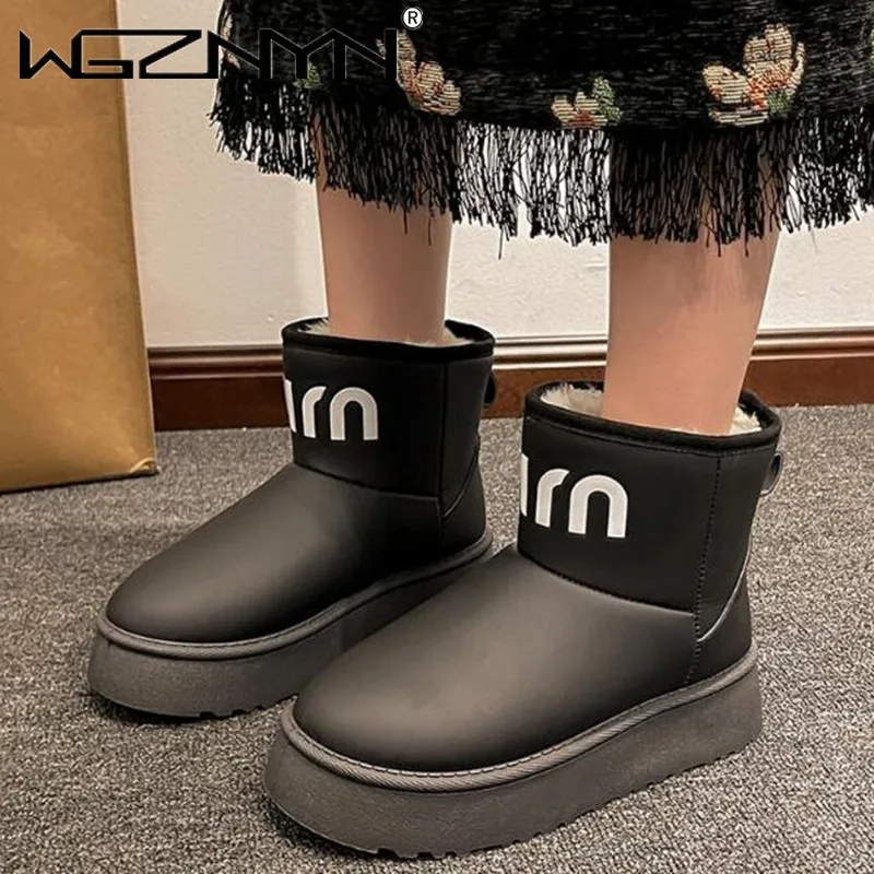 НОВЫЕ женские зимние ботинки теплые плюшевые однотонные модные ботильоны без