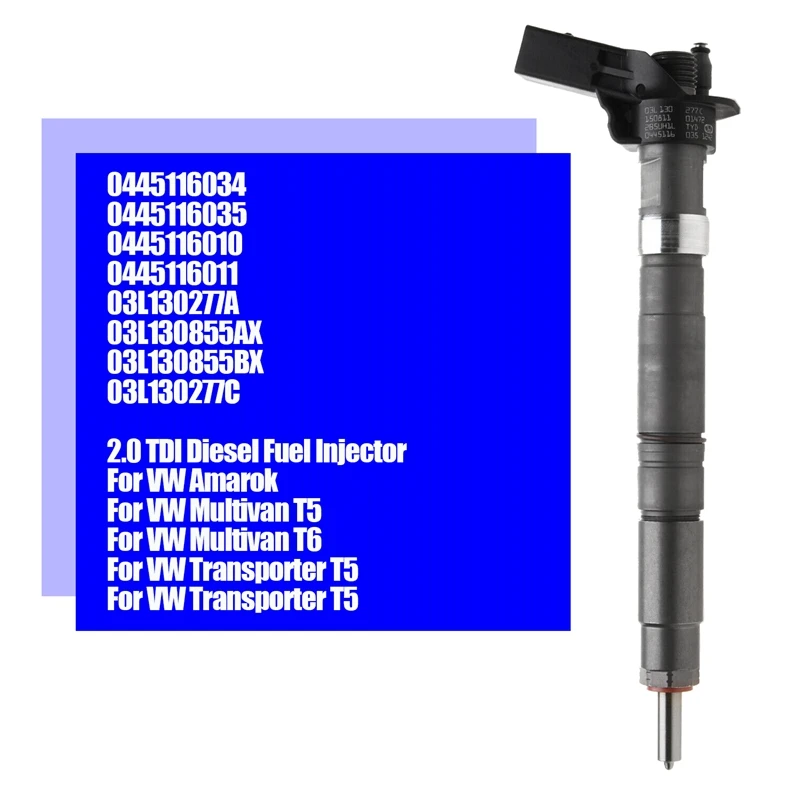

New Diesel Fuel Injector Nozzle Fuel Injector 0445116035 03L130277C 0445116034 For VW T5 T6AMAROK 2,0 TDI MULTIVAN