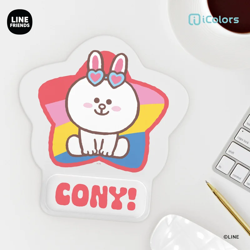 Line Friends Бурый Медведь Кони Салли Милый мультфильм Радуга Серия Коврик для мыши