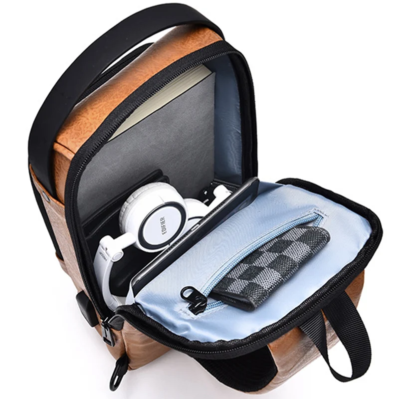 Men's Multifunction Anti-theft USB Shoulder Bag Man Crossbody Cross body Travel Sling Chest Bags Pack Messenger Pack For Male
