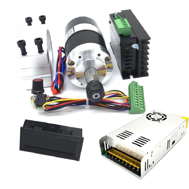 

WS55-140 300W DC36V 12000RPM Spindle Motor With Driver Clamp Speed Meter Power Supply For Engraving