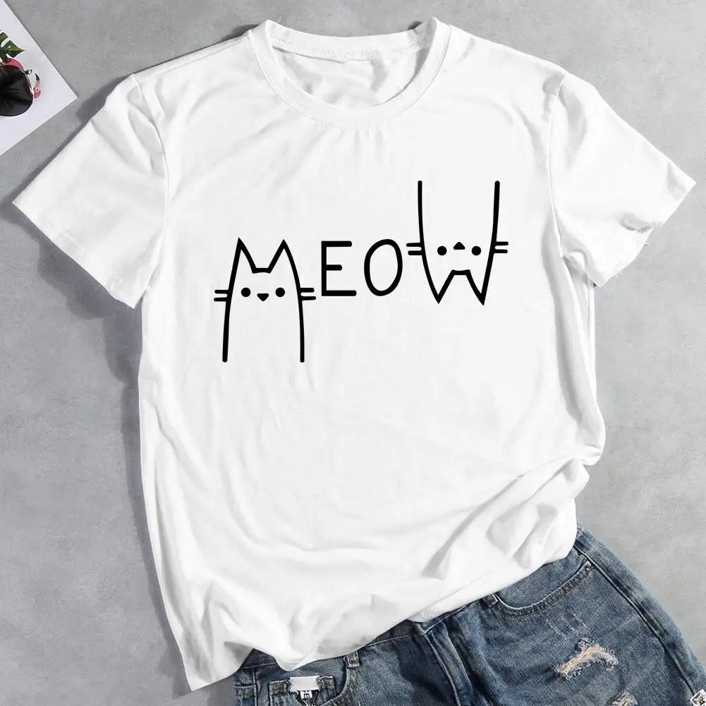 

Футболка с надписью «Meow Cat» для мужчин и женщин