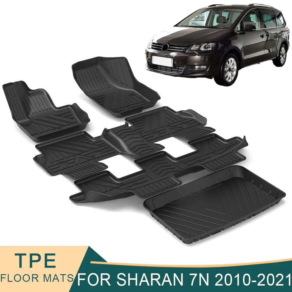 

Автомобильные коврики для Фольксваген Sharan 7N 2010-2021, всесезонные коврики из ТПЭ без запаха, водонепроницаемые коврики, аксессуары