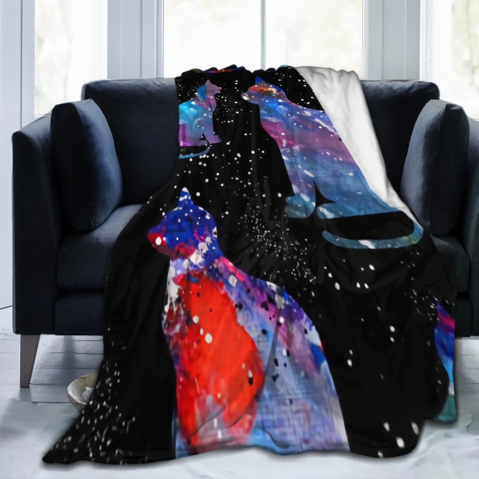 

Galactic Outer Space Blanket Soft Cozy Throw Blankets Flannel Blankets for Couch Bed Living Room 60"x50"