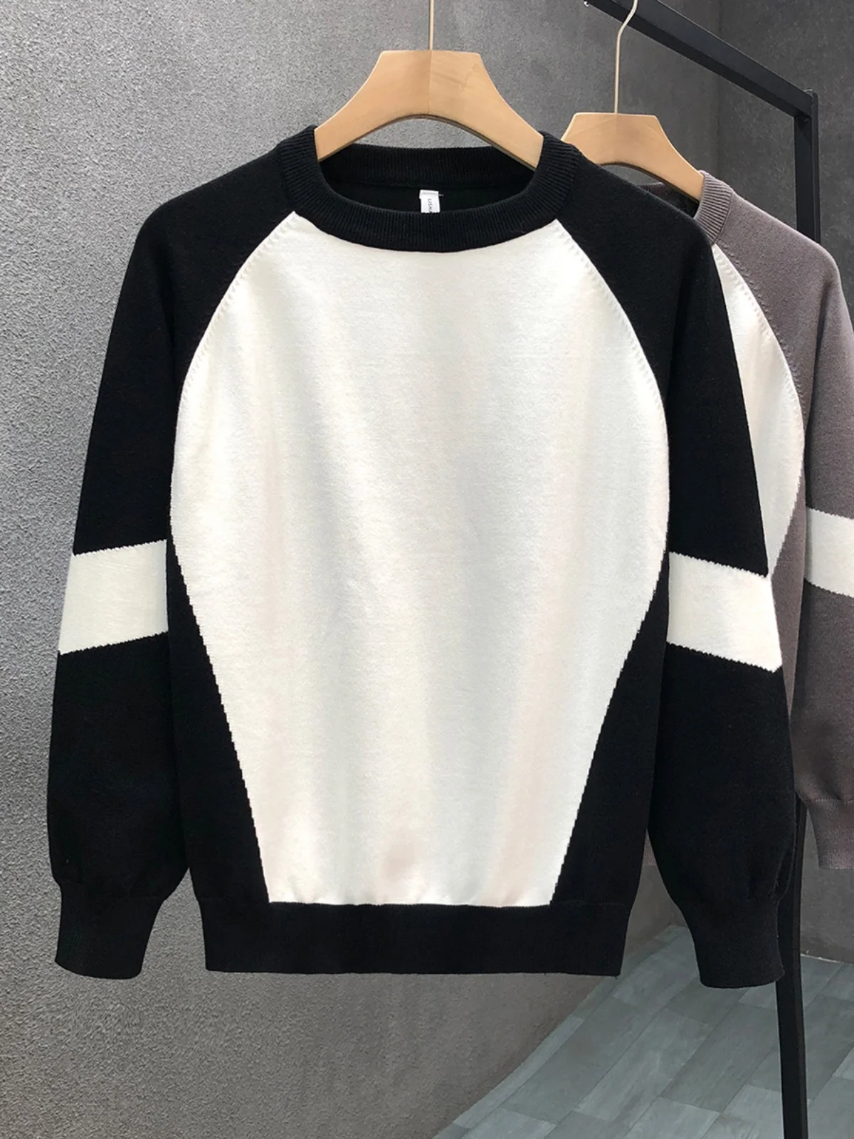 High Quali Contrast Color Sweater Men's Autumn and Winter Inner wear Knit 2024 New Warm Bottoming Shirt |