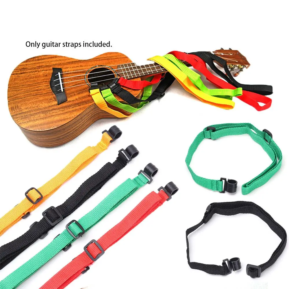 Adjustable Nylon Ukulele Strap Guitar Music Instrument Hook 4 colors Durable Guitar Accessories Hang Neck