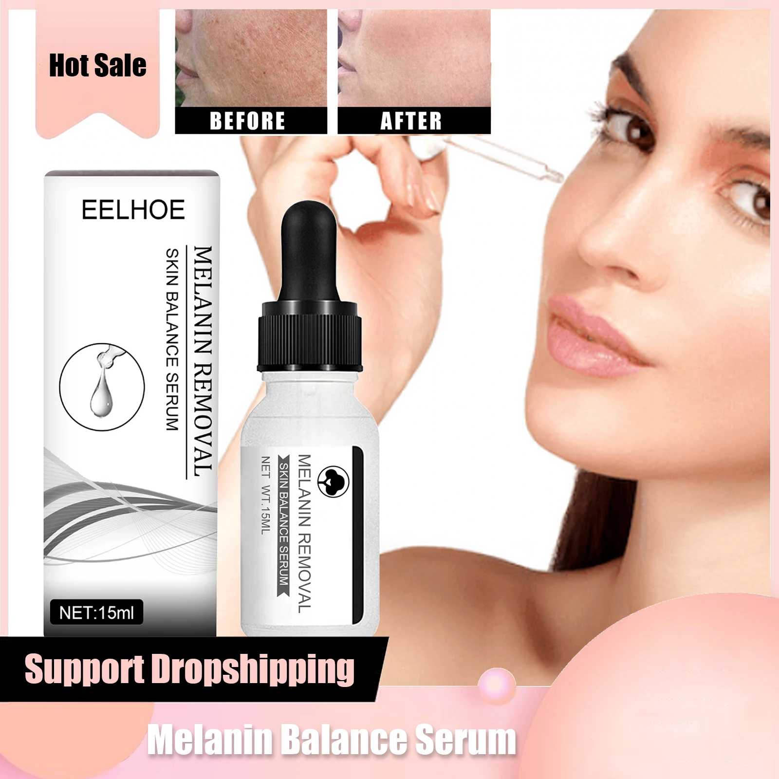 

Melanin Removal Skin Balance Serum Dark Spot Corrector Whitening Bleaching Lightening Blemish Freckle Remover Skin Care Essence