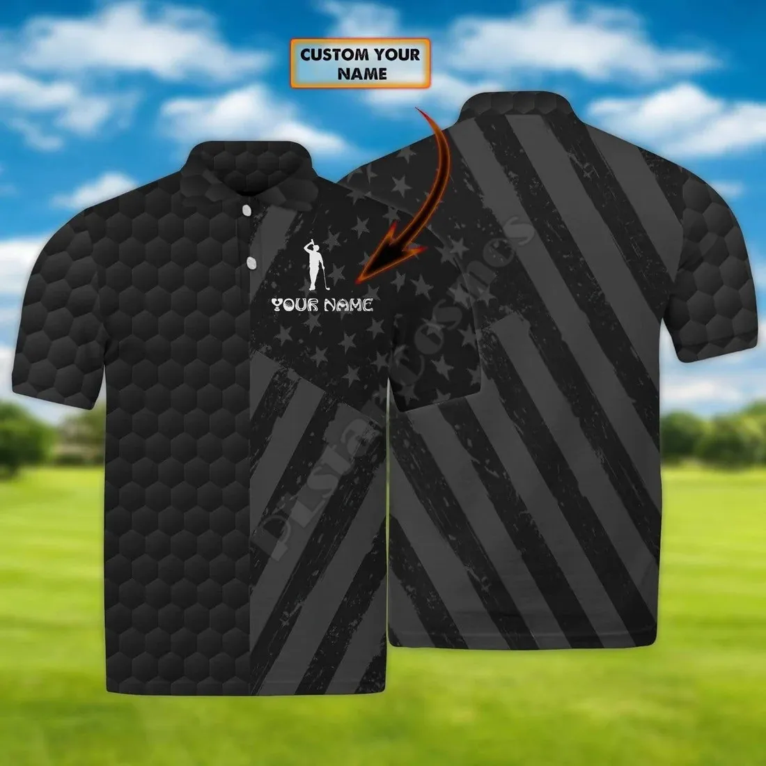 

3D Printed Golf Black Flag Custom Name Polo Shirt Harajuku Streetwear Summer Top Sleeveless Tees Fitness Unisex Clothes