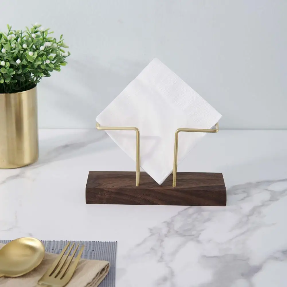 

Napkin Rings Napkin Holder Anti-rust Storage Wood Simple Geometric Wire Design Tissue Dispenser Table Decor